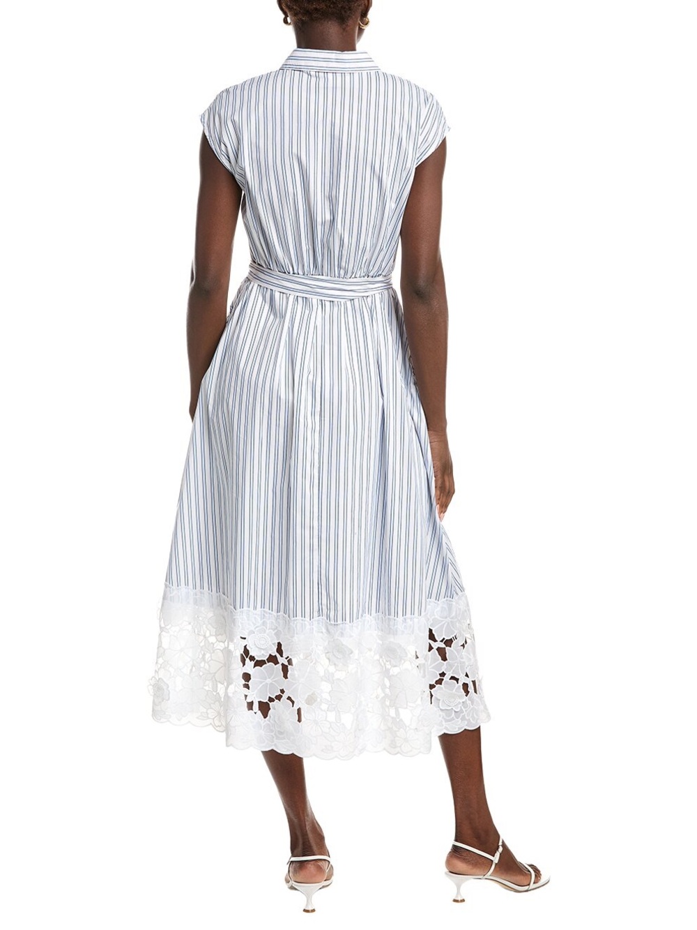 🌸🌸🌸 Ellen Tracy 3D Cutout Broderie Poplin Shirtdress size S - Picture 4 of 12